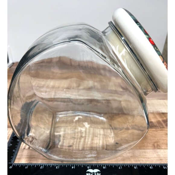 Vintage Glass Santa Claus Cookie Jar With Ceramic Lid - Picture 7 of 8